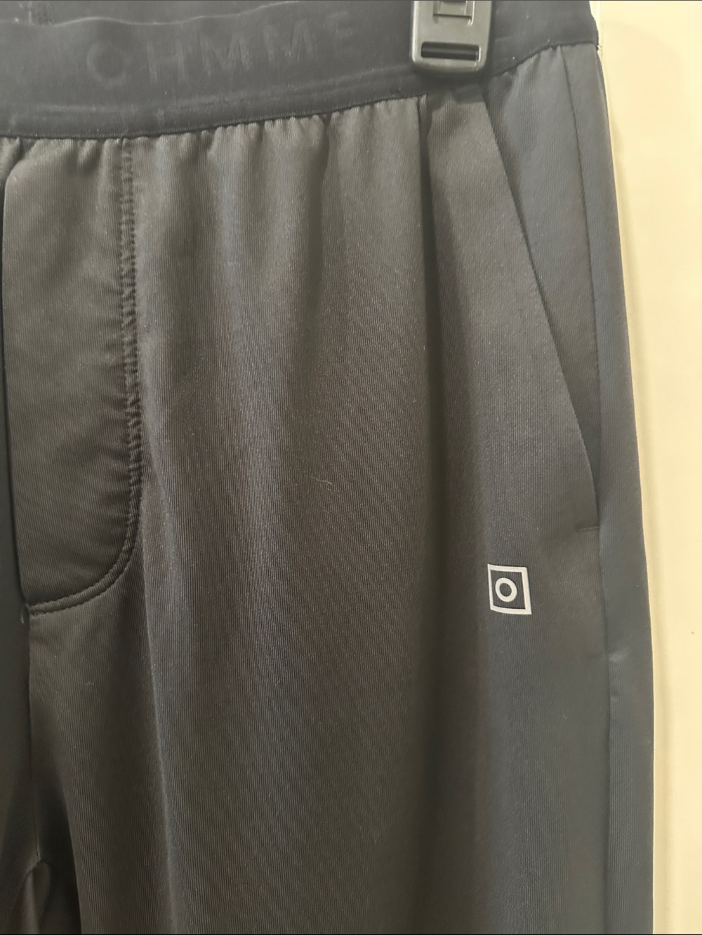 Men's Ohmme Black Performance Cropped Joggers with Elastic Waist - Picture 2 of 8